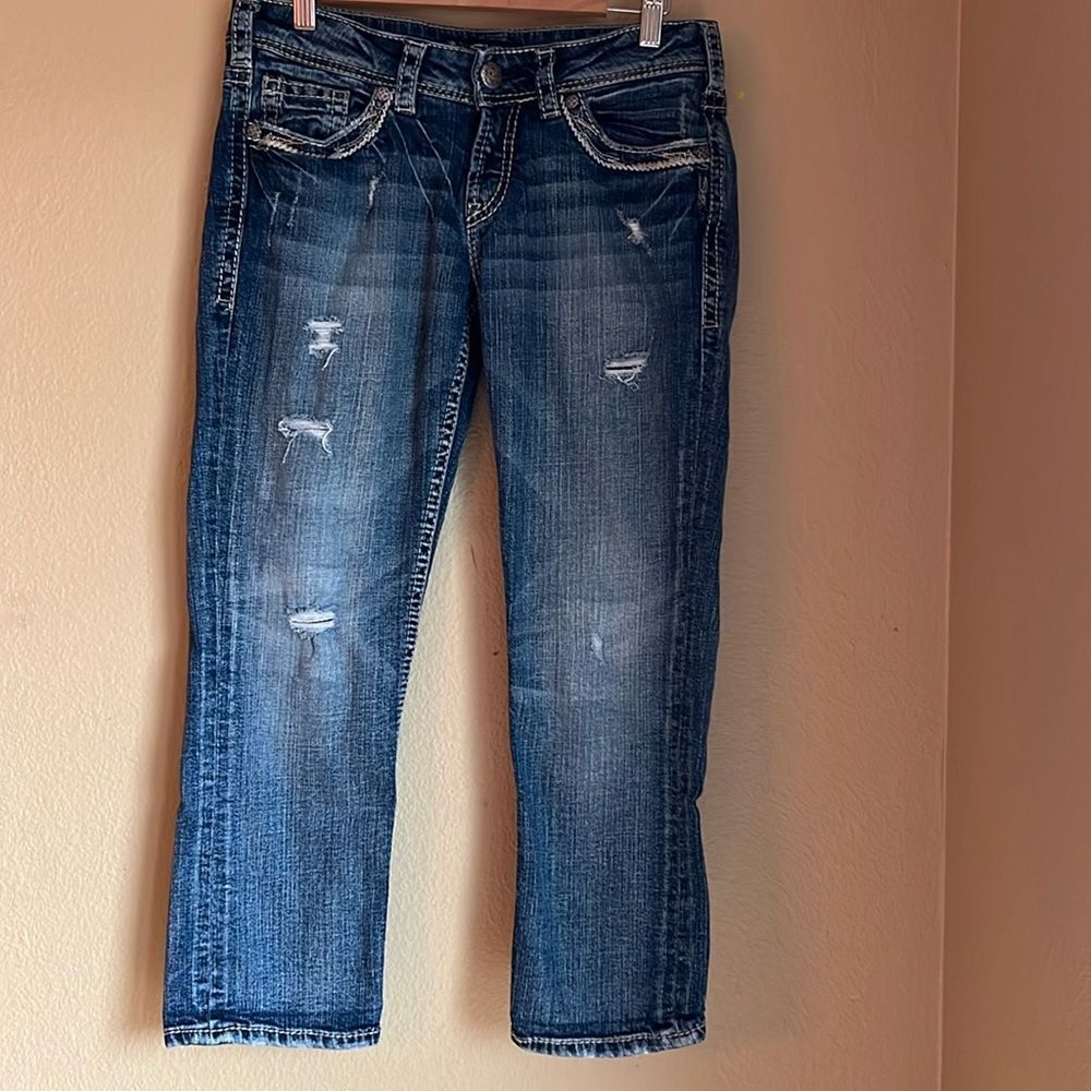 Silver Jeans Suki Mid Capri 29